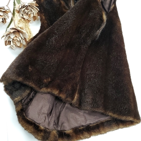 New Catherine Stewart Brown Soft Faux Fur Vest Sz S - Picture 7 of 15